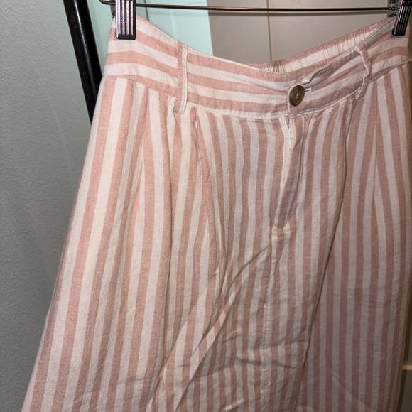 Pink and White Striped Maxi Skirt with pockets - Picture 5 of 5